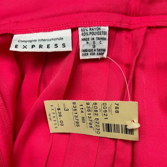 NWT 1990s Express Hot Pink Pleated Short Skirt / Women’s XS * - Picture 5 of 5